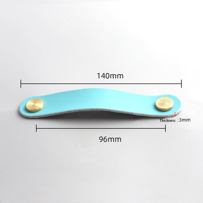 Nordic Style Cabinet Handles Pulls PU Leather Anti-Collision Drawer Pulls with 22mm Screw