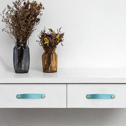 Nordic Style Cabinet Handles Pulls PU Leather Anti-Collision Drawer Pulls with 22mm Screw