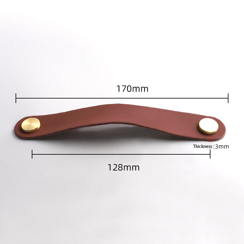 Nordic Style Cabinet Handles Pulls PU Leather Anti-Collision Drawer Pulls with 22mm Screw
