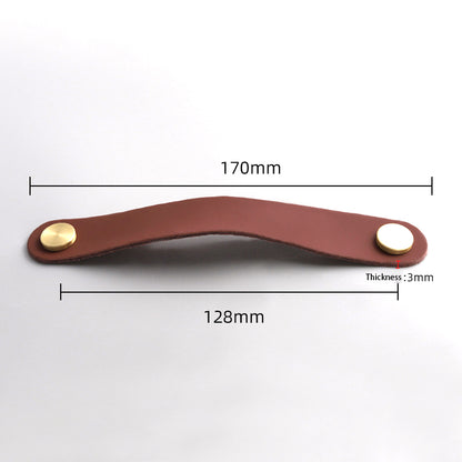 Nordic Style Cabinet Handles Pulls PU Leather Anti-Collision Drawer Pulls with 22mm Screw