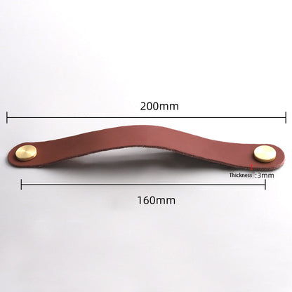 Nordic Style Cabinet Handles Pulls PU Leather Anti-Collision Drawer Pulls with 22mm Screw