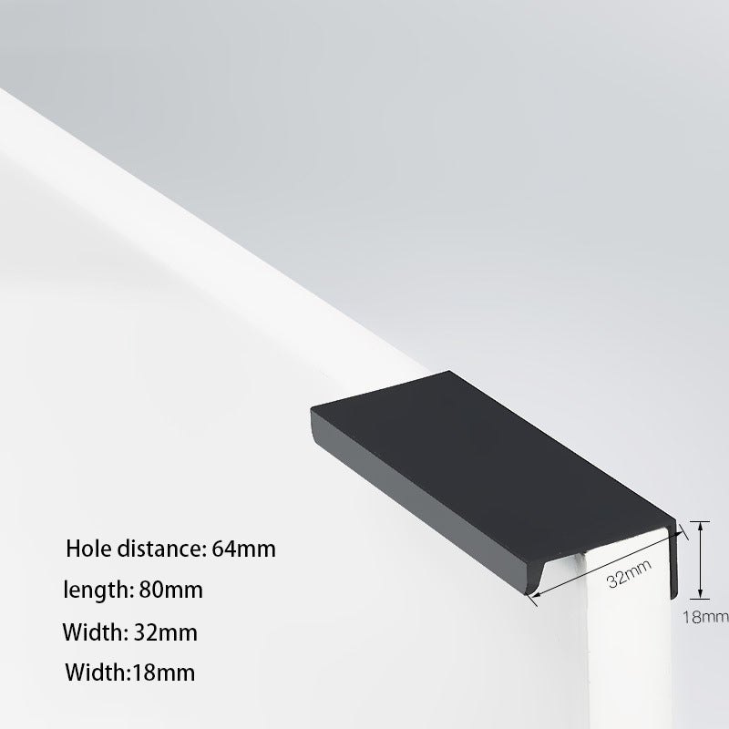 Aluminum Alloy Cabinet Pulls Handles Embedded Wardrobe Drawer Metal Pulls with 15mm Self-Tapping Screw