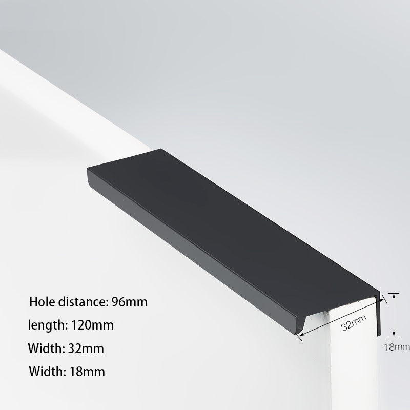 Aluminum Alloy Cabinet Pulls Handles Embedded Wardrobe Drawer Metal Pulls with 15mm Self-Tapping Screw