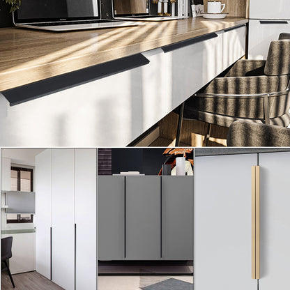 Aluminum Alloy Cabinet Pulls Handles Embedded Wardrobe Drawer Metal Pulls with 15mm Self-Tapping Screw