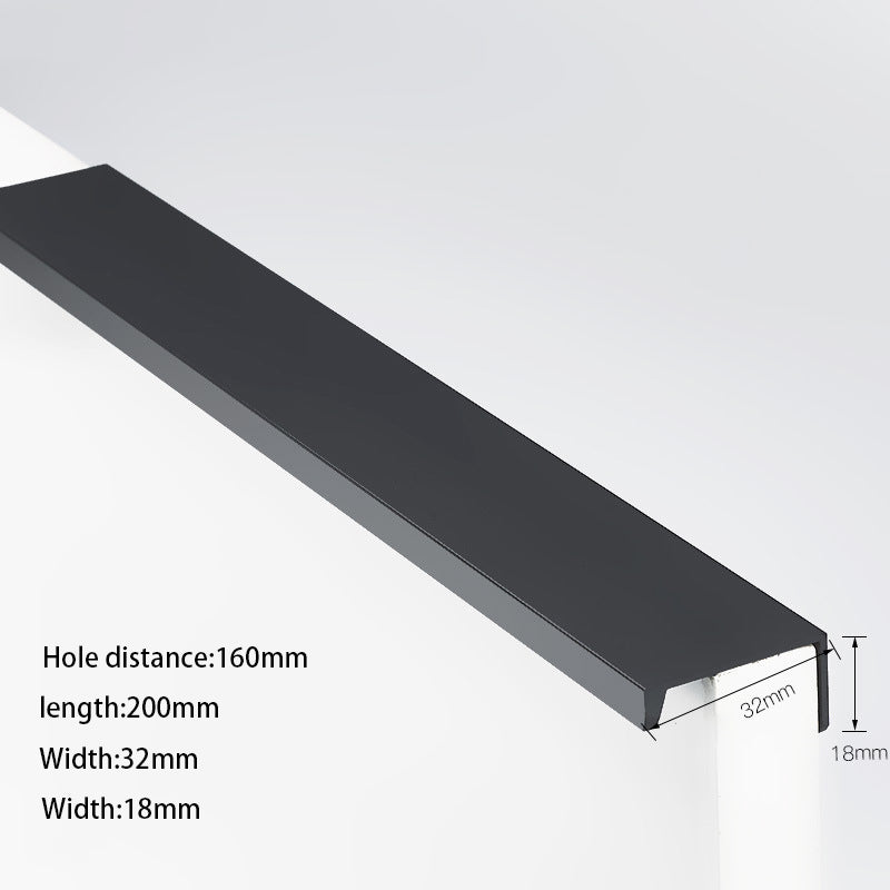 Aluminum Alloy Cabinet Pulls Handles Embedded Wardrobe Drawer Metal Pulls with 15mm Self-Tapping Screw