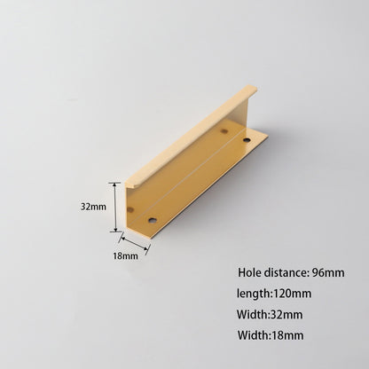 Aluminum Alloy Cabinet Pulls Handles Embedded Wardrobe Drawer Metal Pulls with 15mm Self-Tapping Screw