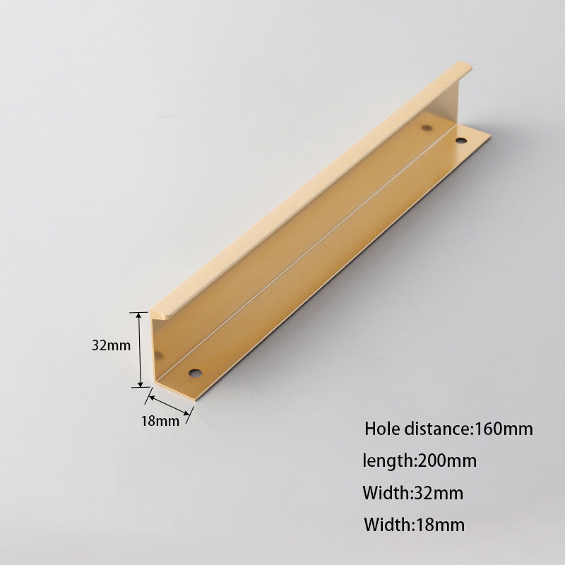 Aluminum Alloy Cabinet Pulls Handles Embedded Wardrobe Drawer Metal Pulls with 15mm Self-Tapping Screw