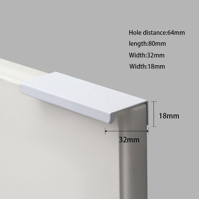 Aluminum Alloy Cabinet Pulls Handles Embedded Wardrobe Drawer Metal Pulls with 15mm Self-Tapping Screw