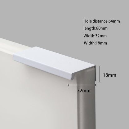 Aluminum Alloy Cabinet Pulls Handles Embedded Wardrobe Drawer Metal Pulls with 15mm Self-Tapping Screw
