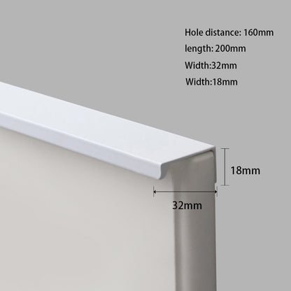 Aluminum Alloy Cabinet Pulls Handles Embedded Wardrobe Drawer Metal Pulls with 15mm Self-Tapping Screw