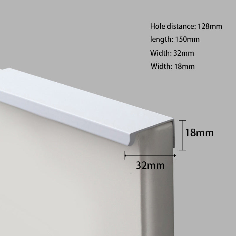 Aluminum Alloy Cabinet Pulls Handles Embedded Wardrobe Drawer Metal Pulls with 15mm Self-Tapping Screw