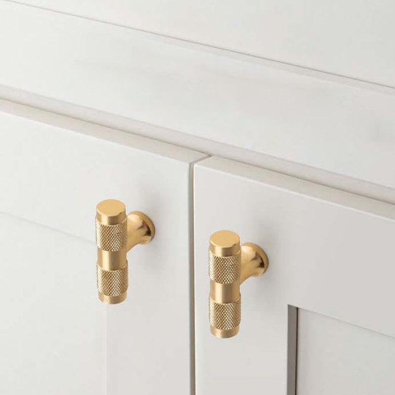 Closet T-Shape Bar Pull Handle Aluminum Profile Knob Kitchen Bedroom Cabinet Single Screw Hole Handle with 22mm Screw