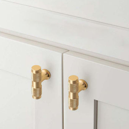 Closet T-Shape Bar Pull Handle Aluminum Profile Knob Kitchen Bedroom Cabinet Single Screw Hole Handle with 22mm Screw
