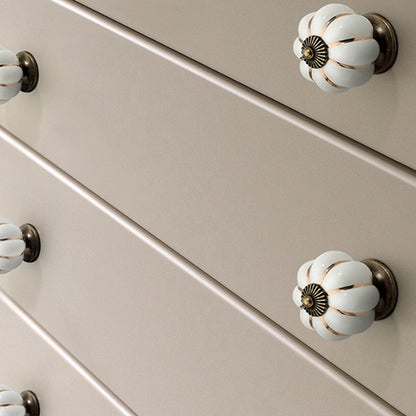 5088 Pumpkin Shape Ceramic Handle Drawer Knob Single Hole Closet Door Handle with 22mm Screw