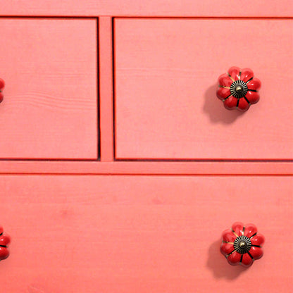 5088 Pumpkin Shape Ceramic Handle Drawer Knob Single Hole Closet Door Handle with 22mm Screw