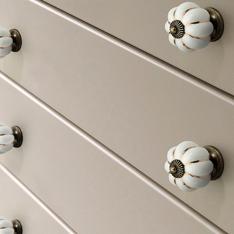 5088 Pumpkin Shape Ceramic Handle Drawer Knob Single Hole Closet Door Handle with 22mm Screw