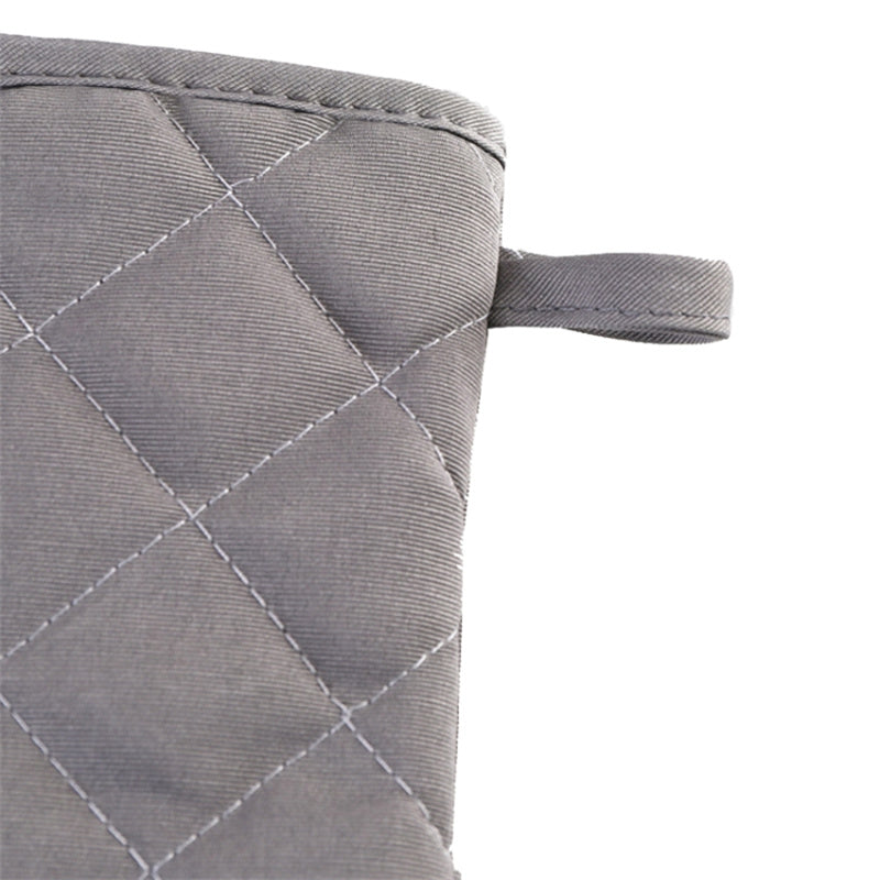 1 Pair Rhombus Texture Cotton Gloves Baking High-Temperature Resistant Thickened Microwave Oven Gloves Kitchen Tools