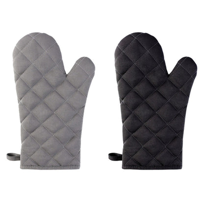 1 Pair Rhombus Texture Cotton Gloves Baking High-Temperature Resistant Thickened Microwave Oven Gloves Kitchen Tools