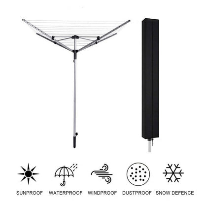 180 x 16 x 16cm Folding Clothes Rack Dust-Proof Cover 210D Oxford Portable Clothes Drying Rack Drawstring Bag
