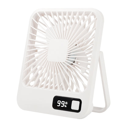 Q3 Digital Display Desk Fan USB Rechargeable 5 Speeds Ultra Thin Mute Cooling Fan (CE Certified)