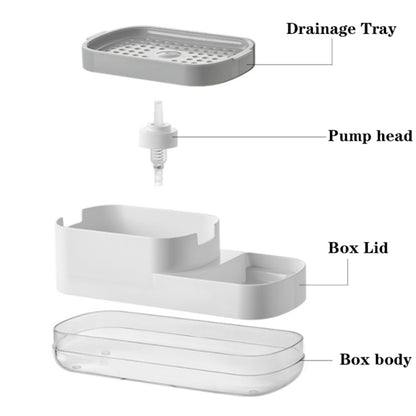 Manual Pressing Sponge Detergent Dispenser Liquid Dish Soap Dispenser Sponge Storage Box for Kitchen