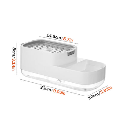 Manual Pressing Sponge Detergent Dispenser Liquid Dish Soap Dispenser Sponge Storage Box for Kitchen