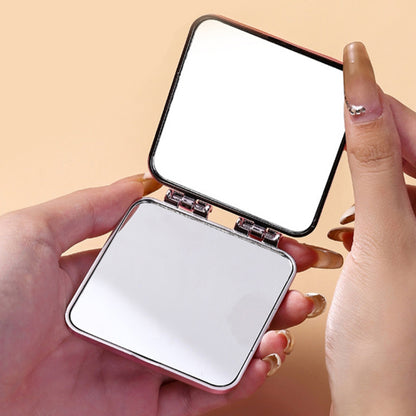 Mini Double Side ABS+Glass Electroplated Makeup Mirror Portable Folding Women Makeup Mirror
