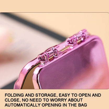 Mini Double Side ABS+Glass Electroplated Makeup Mirror Portable Folding Women Makeup Mirror