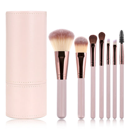 7Pcs / Set Makeup Brush Soft Bristles Wood+Aluminum Handle Foundation Blush Concealers Eyeshadow Brushes Kit