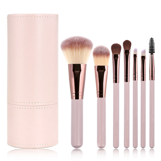 7Pcs / Set Makeup Brush Soft Bristles Wood+Aluminum Handle Foundation Blush Concealers Eyeshadow Brushes Kit