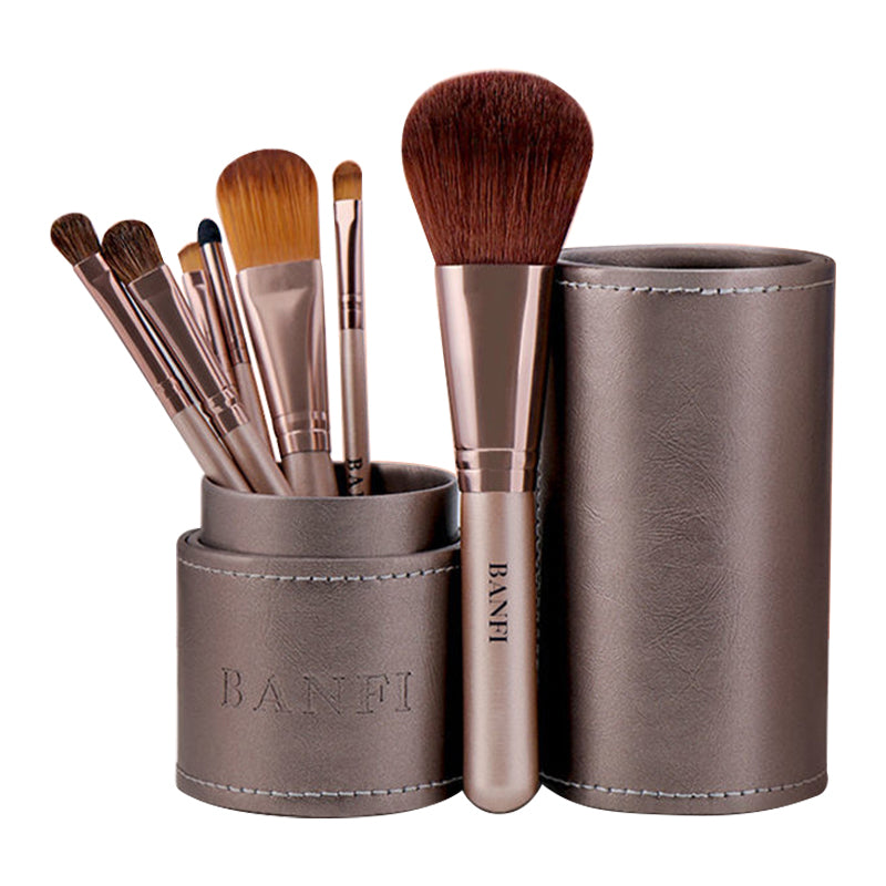 7Pcs / Set Makeup Brush Soft Bristles Wood+Aluminum Handle Foundation Blush Concealers Eyeshadow Brushes Kit