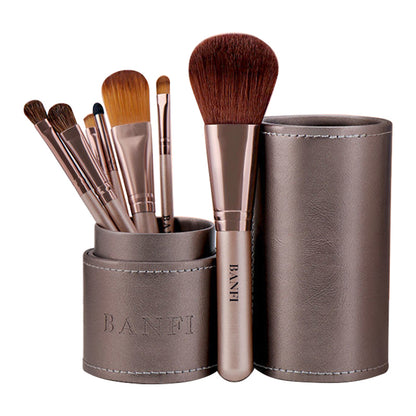 7Pcs / Set Makeup Brush Soft Bristles Wood+Aluminum Handle Foundation Blush Concealers Eyeshadow Brushes Kit