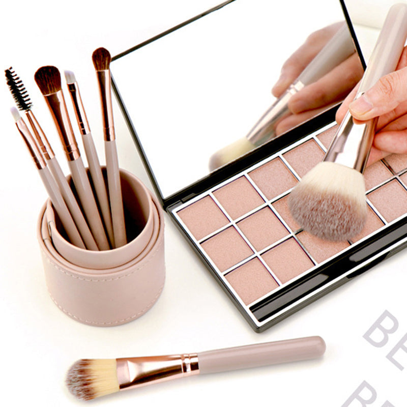 7Pcs / Set Makeup Brush Soft Bristles Wood+Aluminum Handle Foundation Blush Concealers Eyeshadow Brushes Kit