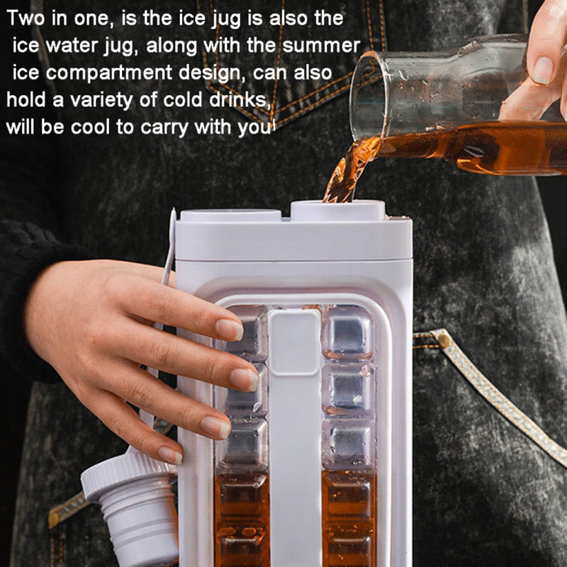 2 in 1 Ice Cube Mold Kettle Portable 17 Grids Ice Maker Bottle (BPA Free, No FDA Certificate)
