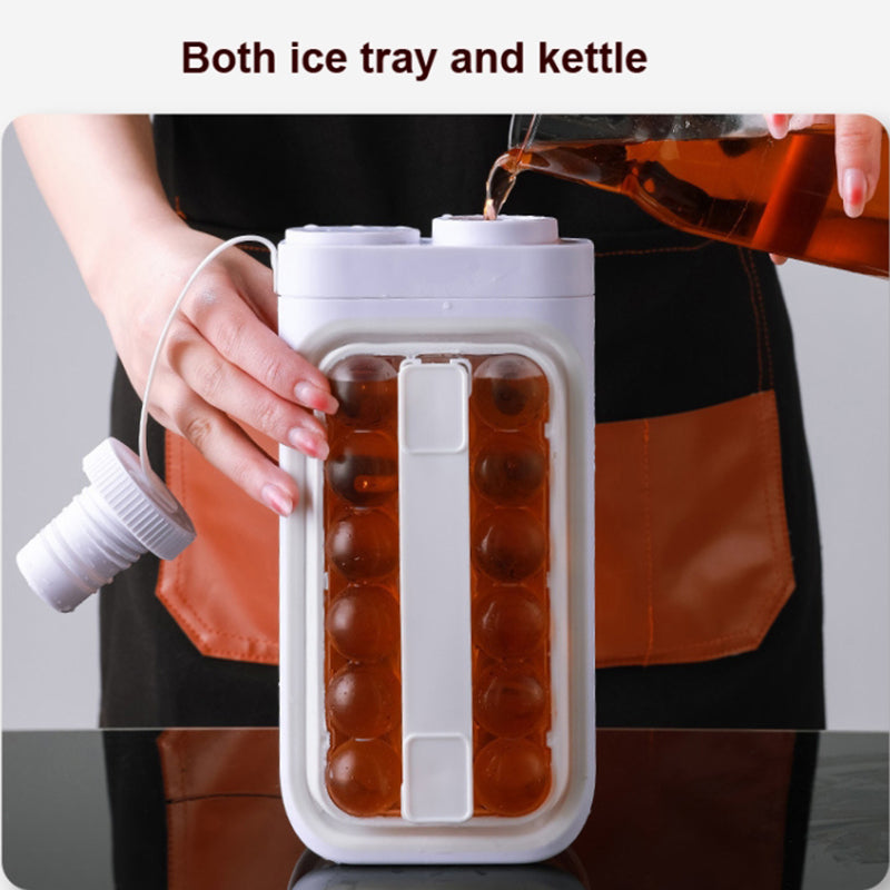 2 in 1 Portable 17 Grids Ice Ball Maker Bottle Round Ice Mold Kettle (BPA Free, No FDA Certificate)