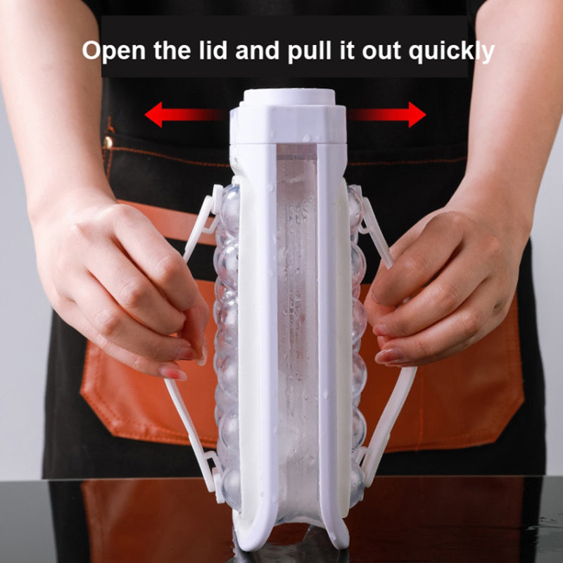 2 in 1 Portable 17 Grids Ice Ball Maker Bottle Round Ice Mold Kettle (BPA Free, No FDA Certificate)