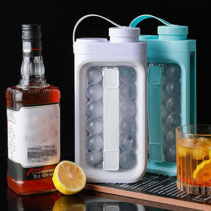 2 in 1 Portable 17 Grids Ice Ball Maker Bottle Round Ice Mold Kettle (BPA Free, No FDA Certificate)