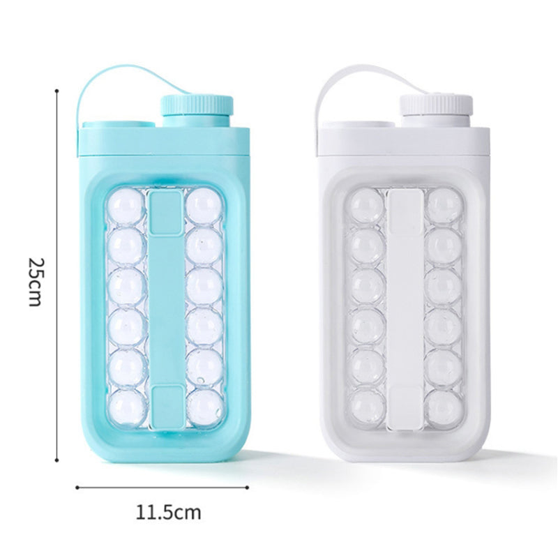 2 in 1 Portable 17 Grids Ice Ball Maker Bottle Round Ice Mold Kettle (BPA Free, No FDA Certificate)