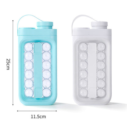 2 in 1 Portable 17 Grids Ice Ball Maker Bottle Round Ice Mold Kettle (BPA Free, No FDA Certificate)