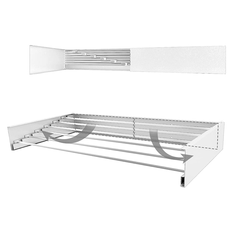100CM Retractable Wall-Mounted Bathroom Towel Holder Iron+Aluminum Space-Saving Drying Rack (6 Rods)