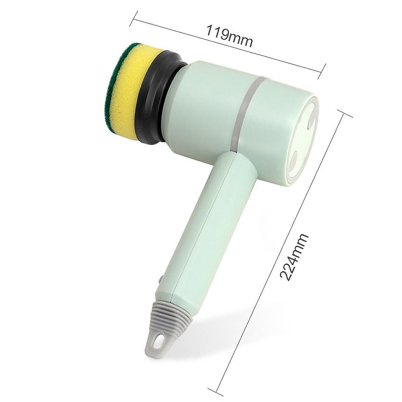 Electric Cleaning Brush 3 Gears Rechargeable Cleaner with 2 Replaceable Brush Heads and Built-in 1200mAh Battery