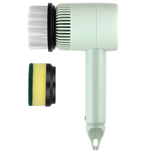 3 Gears Adjustable Electric Cleaning Brush Rechargeable Strong Power Scrubber with 2 Replaceable Brush Heads and Built-in 800mAh Battery