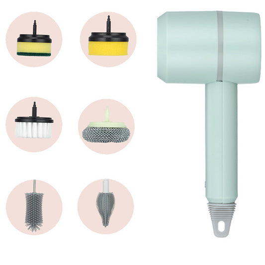 Electric Wireless Brush 3 Gears Cleaning Brush Strong Power Cleaning Tool with 6 Replaceable Brush Heads