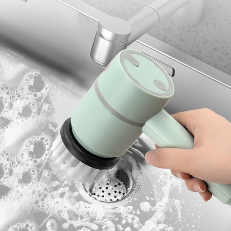 Electric Wireless Brush 3 Gears Cleaning Brush Strong Power Cleaning Tool with 6 Replaceable Brush Heads