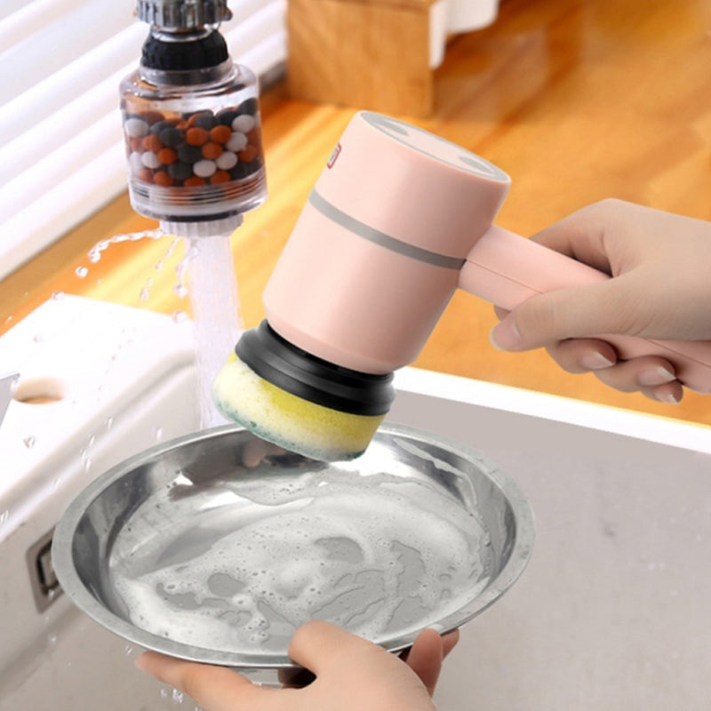 Electric Wireless Brush 3 Gears Cleaning Brush Strong Power Cleaning Tool with 6 Replaceable Brush Heads