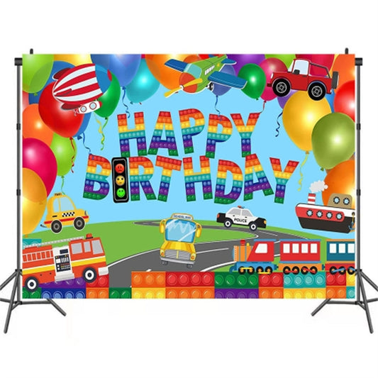 210X150CM Children Birthday Party Background Cloth Kids Cartoon Pattern Polyester Backdrop Gathering Decor