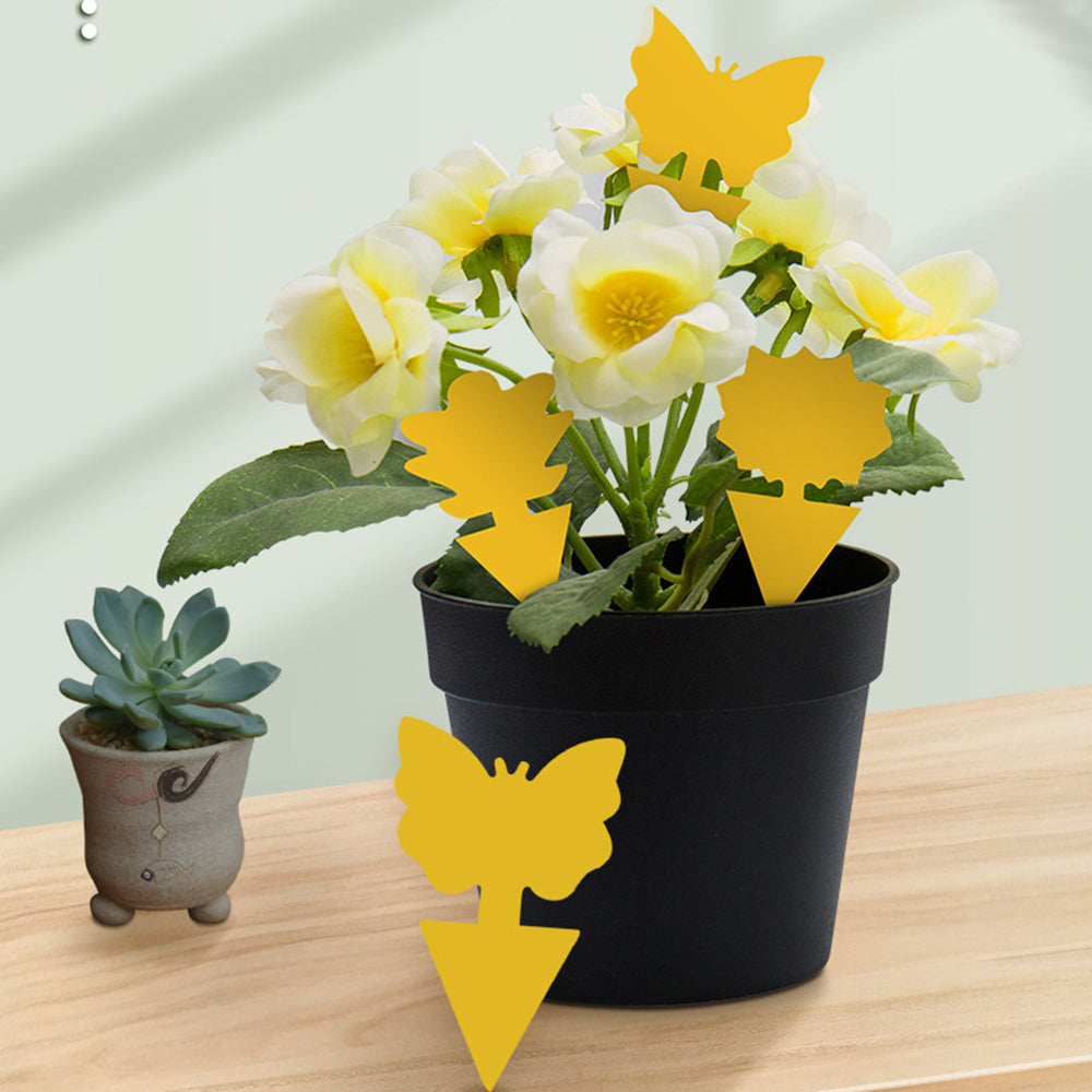 10Pcs Glue Bug Catcher Aphids Insect Double-sided Yellow PP Insect Sticky Board Fly Trap Garden Plant Protection