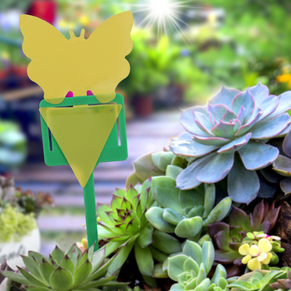 10Pcs Glue Bug Catcher Aphids Insect Double-sided Yellow PP Insect Sticky Board Fly Trap Garden Plant Protection