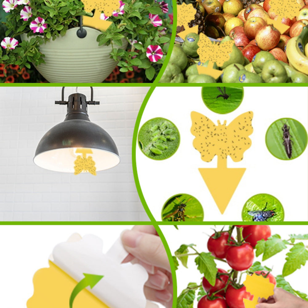 10Pcs Glue Bug Catcher Aphids Insect Double-sided Yellow PP Insect Sticky Board Fly Trap Garden Plant Protection