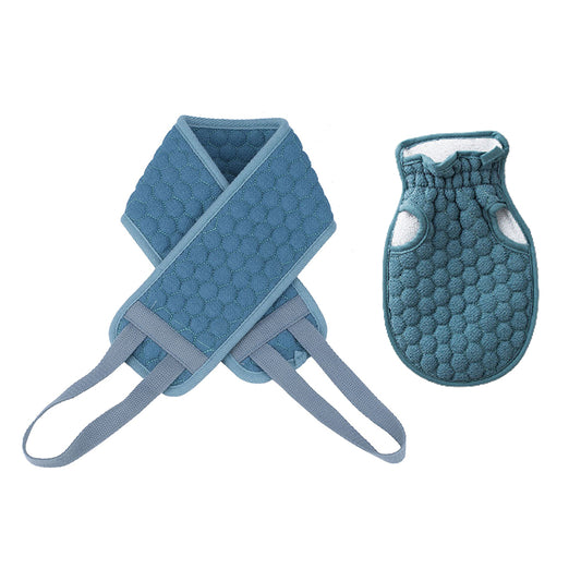 1 Set Fiber Cloth Body Exfoliating Bath Towel Back Skin Scrubber Strap Shower Bath Glove